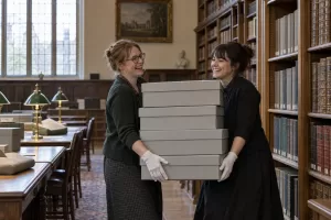 Two laughing archivists for National Archives Troubles records online