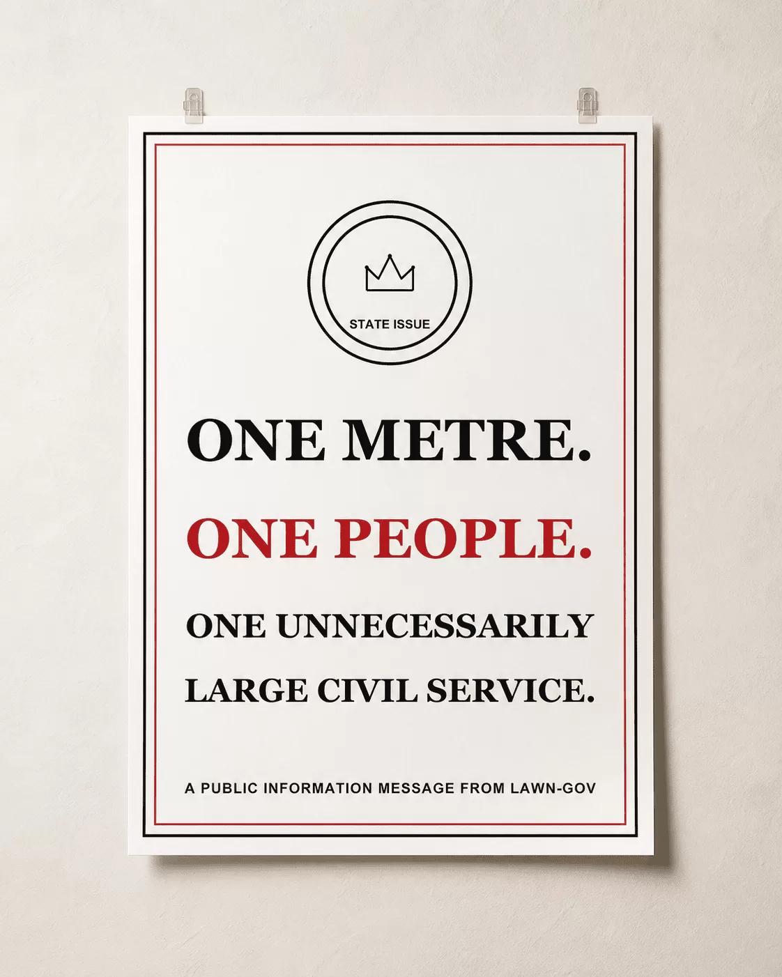 One Metre. One People. Poster photorealistic product mockup